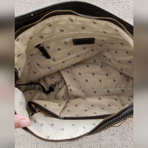 Dooney & Bourke Brown All Over Logo Shoulder Bag - Picture 6 of 12
